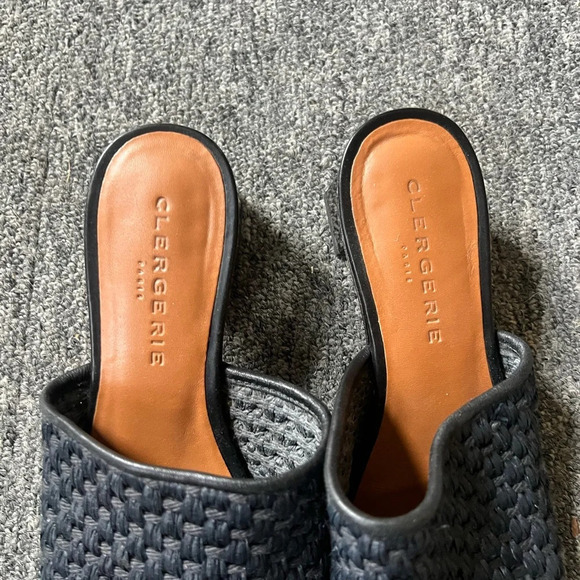 Clergerie Straw Slides with Geometric Heel, size 35.5 - Picture 6 of 11